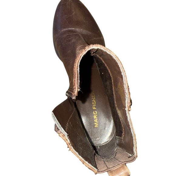 Marc Fisher Brown Leather Ankle Boots - Picture 7 of 7
